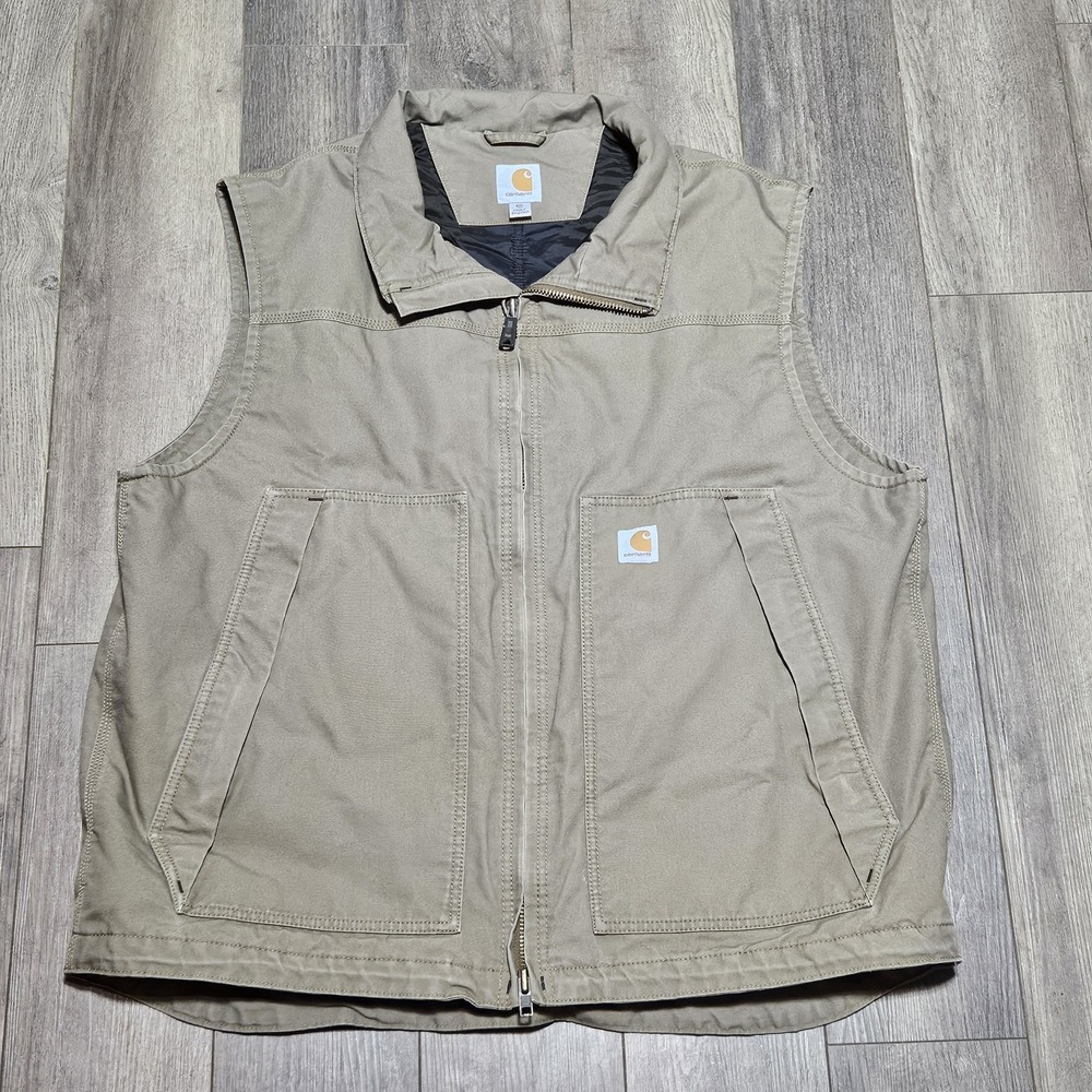 Carhartt‎ Quick Duck Jefferson Mens 2xl Tall Vest Jacket Canyon Brown 101494-908
